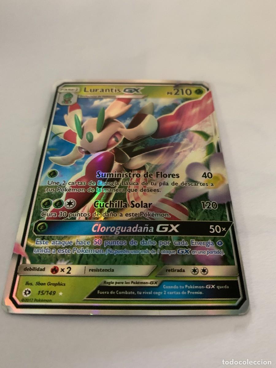 Trading cards: CARTA POK&Eacute;MON. LURANTIS GX. SUMINISTRO FLORES. BUEN ESTADO