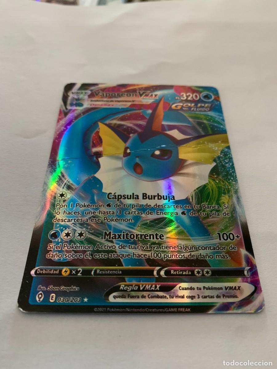 Trading cards: CARTA POK&Eacute;MON. VAPOREON V MAX. BUEN ESTADO. PEDIDO MINIMO 10 EUROS.