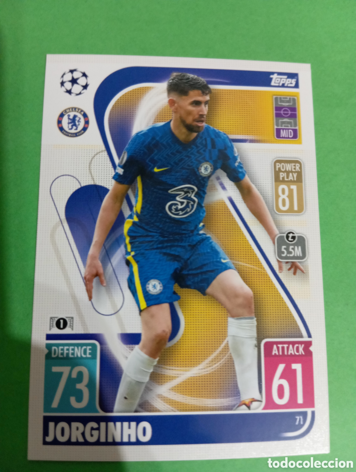 Trading cards: Jorginho Chelsea n&deg;71 / TOPPS MATCH ATTAX 2021/2022