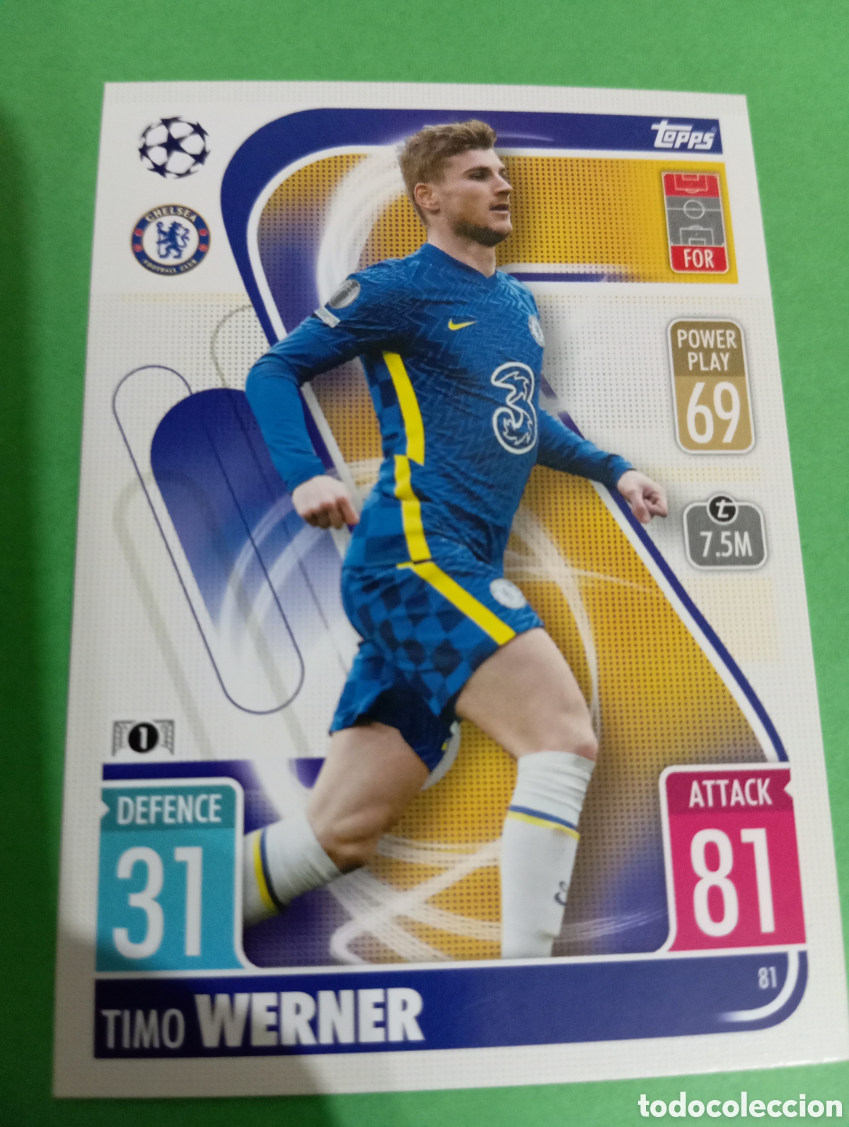 Trading cards: Timo Werner Chelsea n&deg;81 / TOPPS MATCH ATTAX 2021/2022