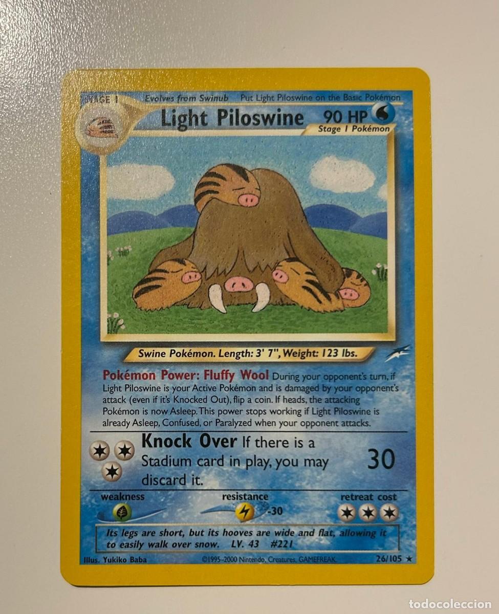 Trading cards: Light Piloswine 26/105 &ndash; Pok&eacute;mon Neo Destiny &ndash; WOTC &ndash; Rare &ndash; Ingl&eacute;s
