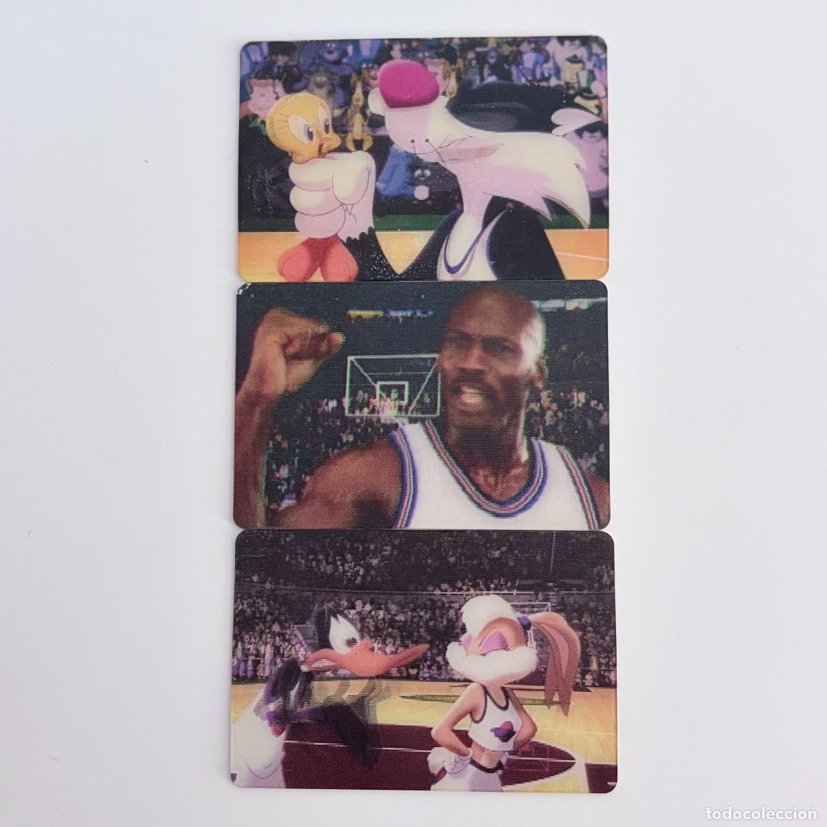 Trading cards: Lot x3 Trading Cards cromos Movie Card Holograficas Space Jam 1996 Kellogg&rsquo;s vintage Spain