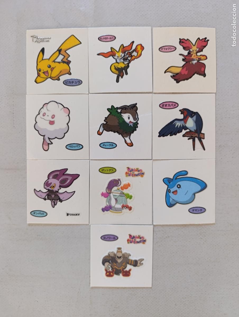 Trading cards: LOTE 10 POKEMON DAIICHI PAN - DECO CHARA BREAD STICKERS / SEAL - ORIGINAL JAPON (F7Cw)