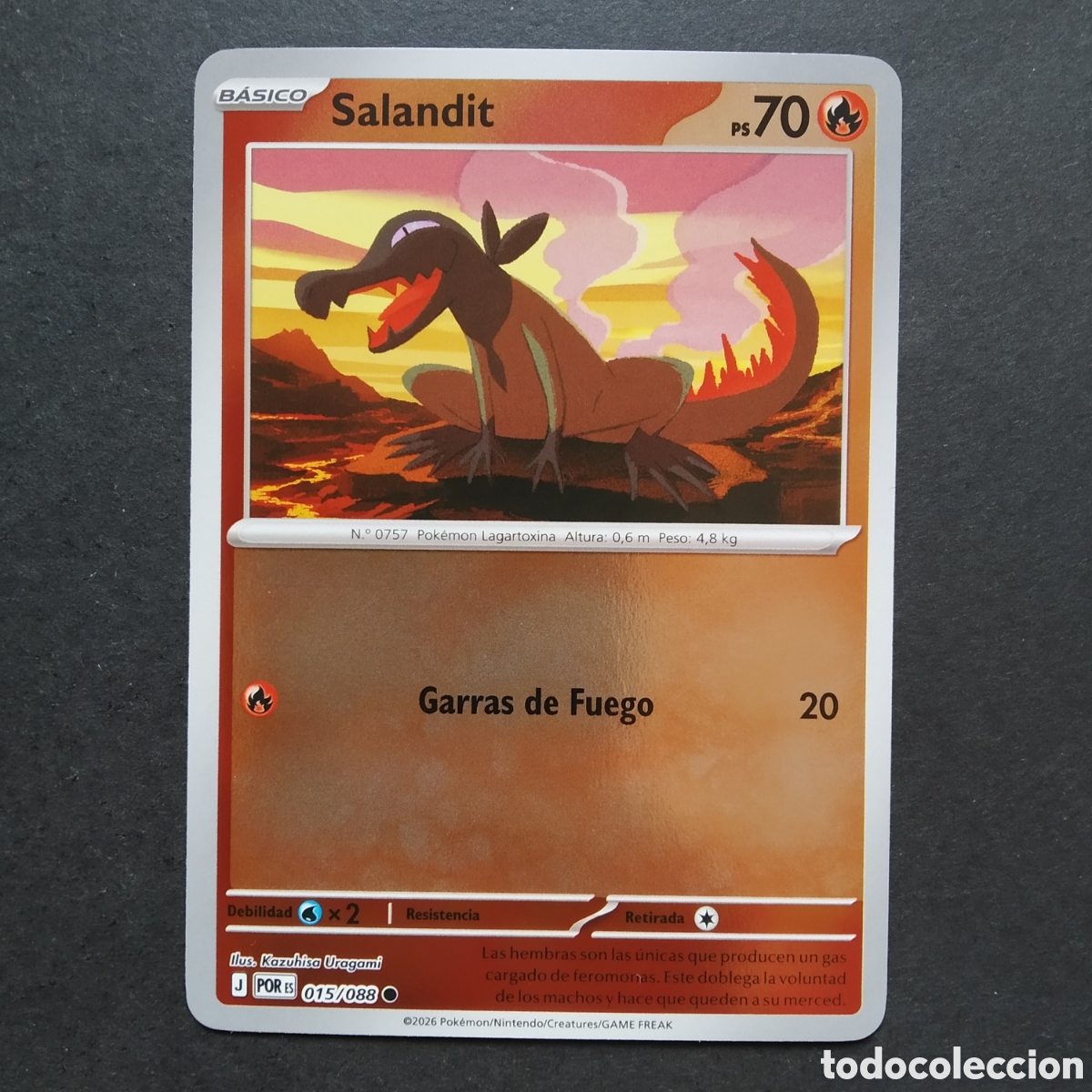 Trading cards: CARTA TCG - N&ordm; 015 - SALANDIT (HOLOGR&Aacute;FICA) - EQUILIBRIO PERFECTO - POK&Eacute;MON - EN ESPA&Ntilde;OL