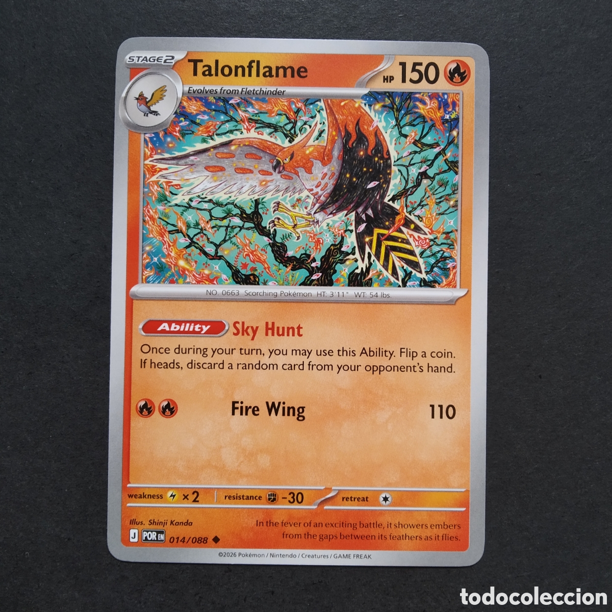 Trading cards: CARTA TCG - N&ordm; 014 - TALONFLAME - PERFECT ORDER - POK&Eacute;MON - EN INGL&Eacute;S