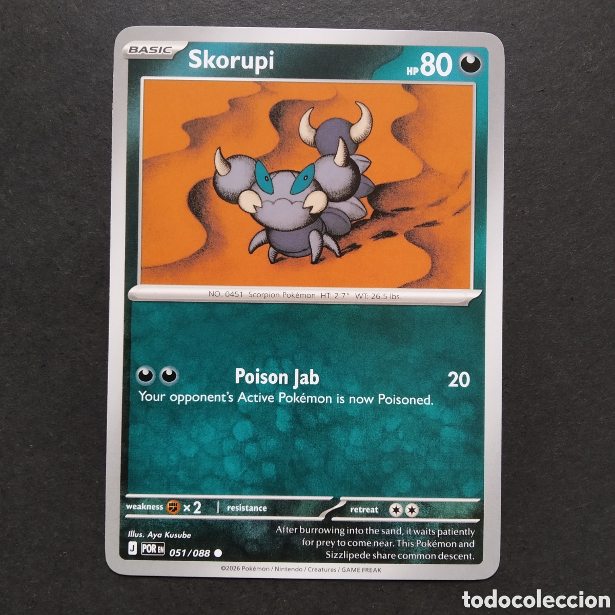 Trading cards: CARTA TCG - N&ordm; 051 - SKORUPI - PERFECT ORDER - POK&Eacute;MON - EN INGL&Eacute;S