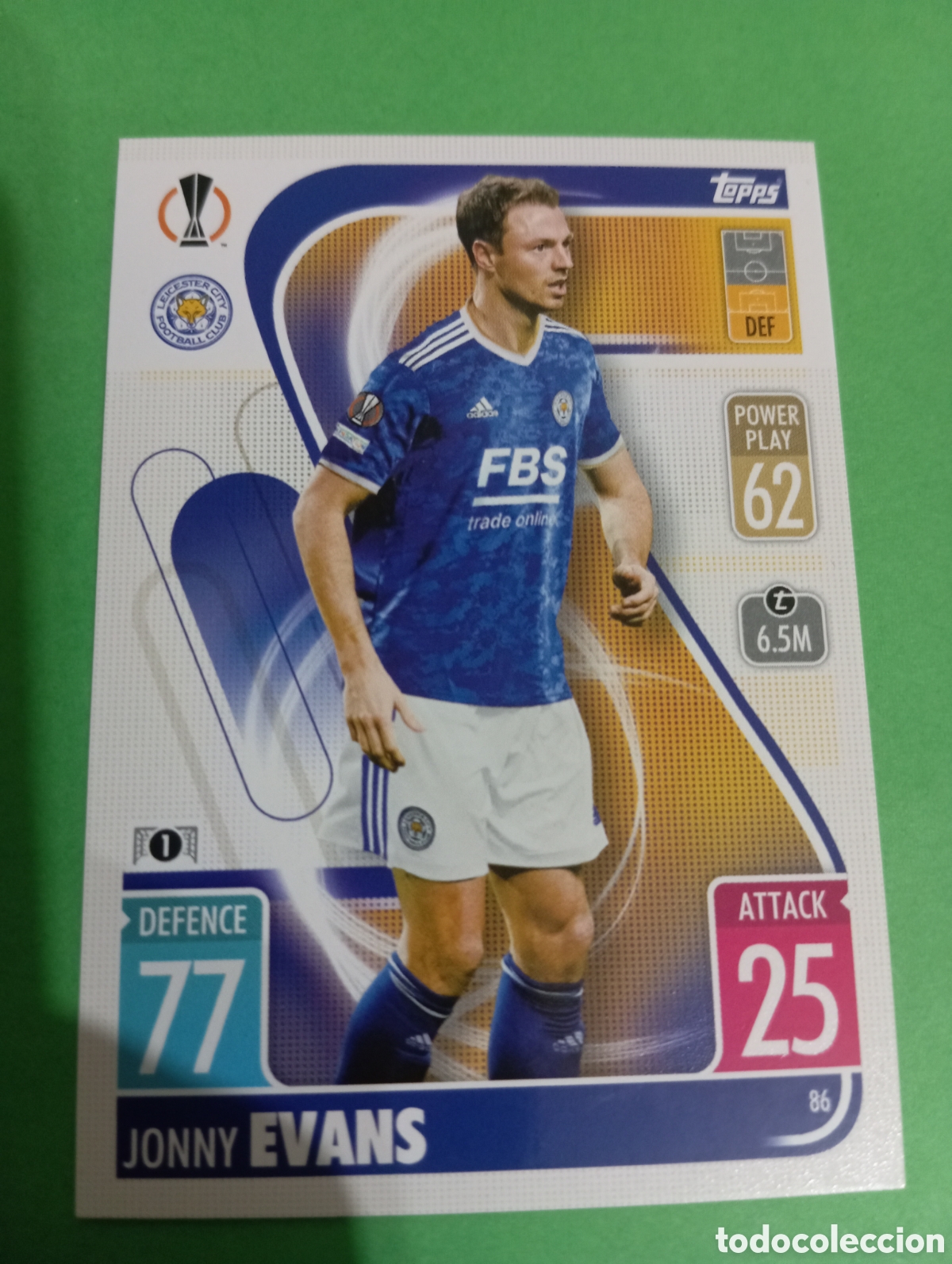 Trading cards: Jonny Evans Leicester City n&deg;86 / TOPPS MATCH ATTAX 2021/2022