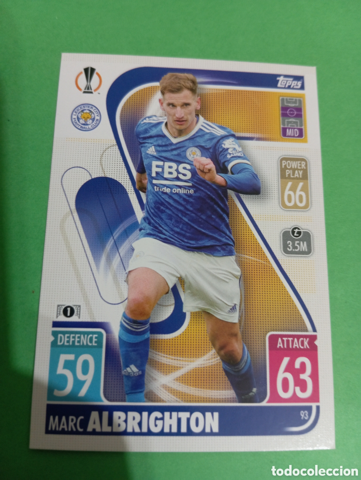 Cartas Colecion&aacute;veis: Albrighton Leicester City n&deg;93 / TOPPS MATCH ATTAX 2021/2022