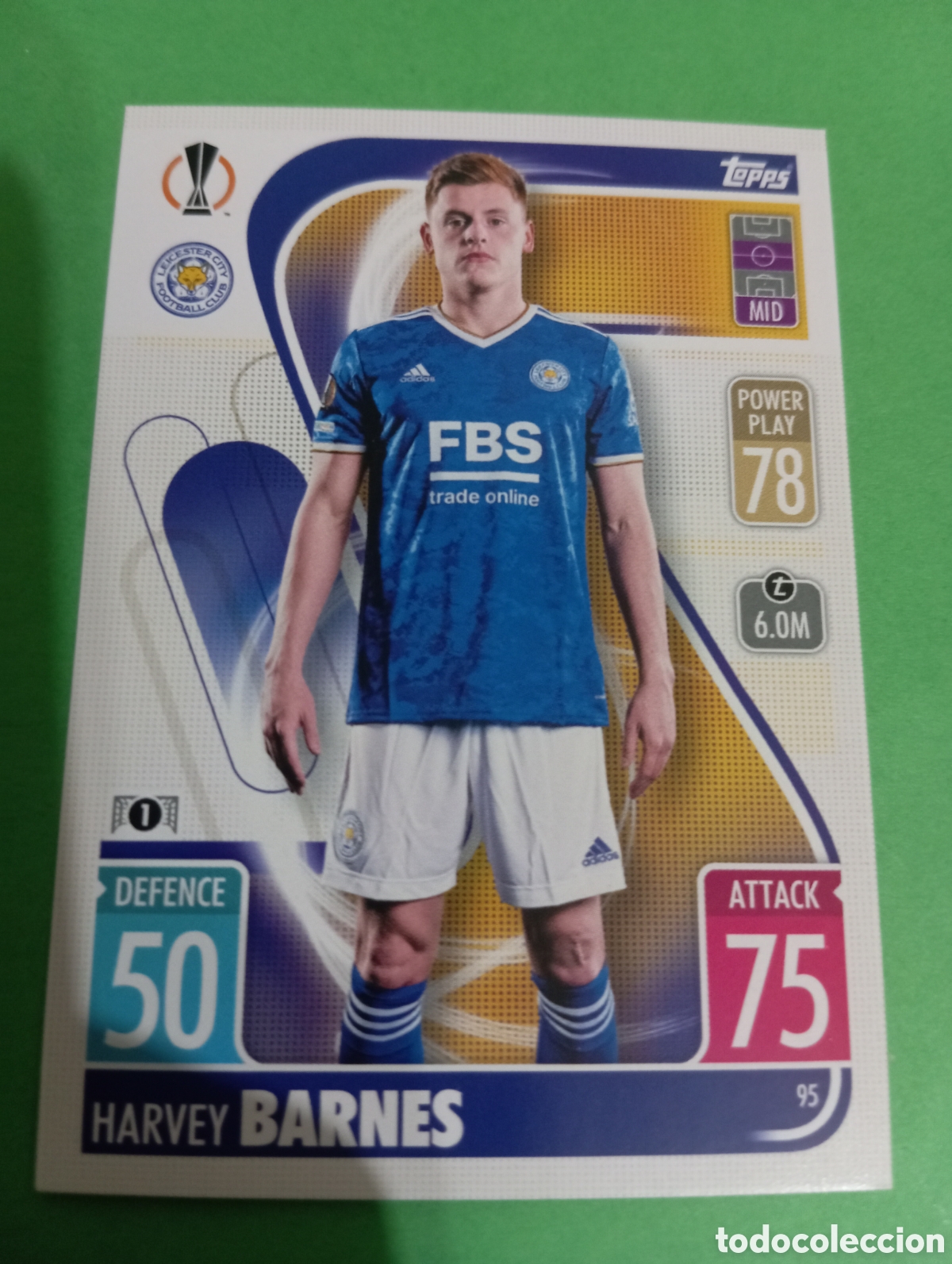 Cartas Colecion&aacute;veis: Harvey Barnes Leicester City n&deg;95 / TOPPS MATCH ATTAX 2021/2022