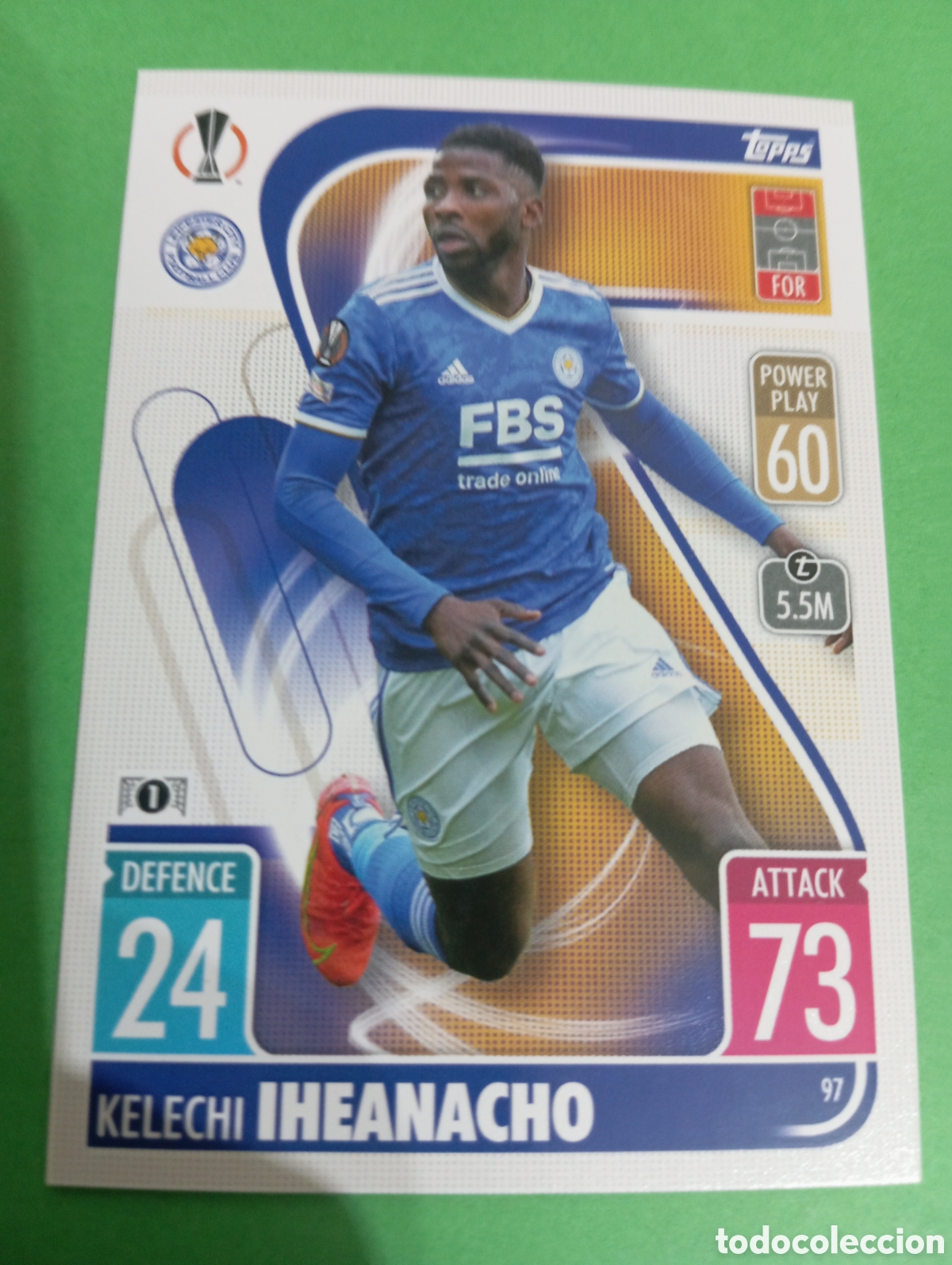 Cartas Colecion&aacute;veis: Kelechi Iheanacho Leicester City n&deg;97 / TOPPS MATCH ATTAX 2021/2022