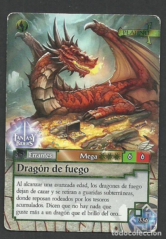Trading cards: Fantasy Riders #336 Drag&oacute;n de fuego. Panini 2018. Carta