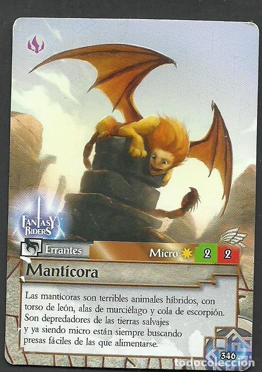 Trading cards: Fantasy Riders #346 Manticora. Panini 2018. Carta