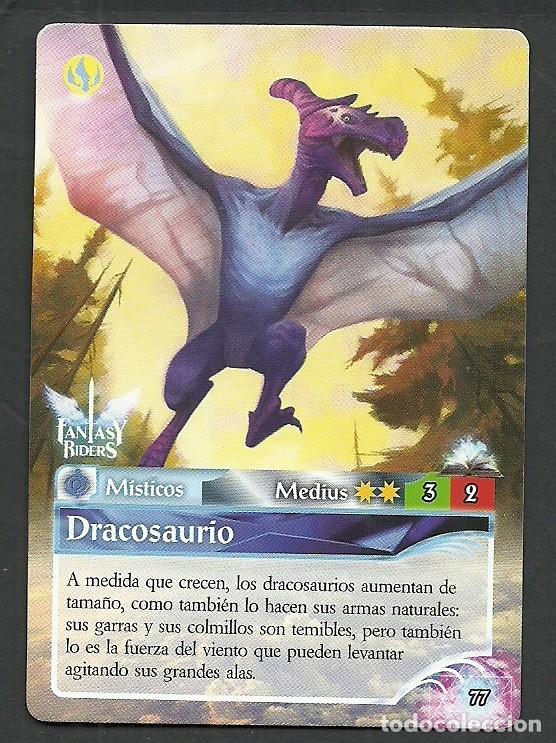 Trading cards: Fantasy Riders #77. Dracosaurio. Panini 2018. Carta