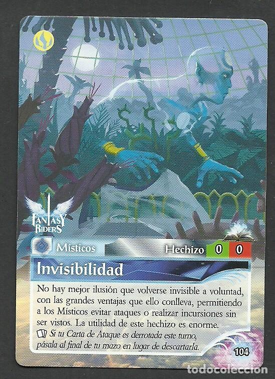 Trading cards: Fantasy Riders #104. Invisibilidad. Panini 2018. Carta