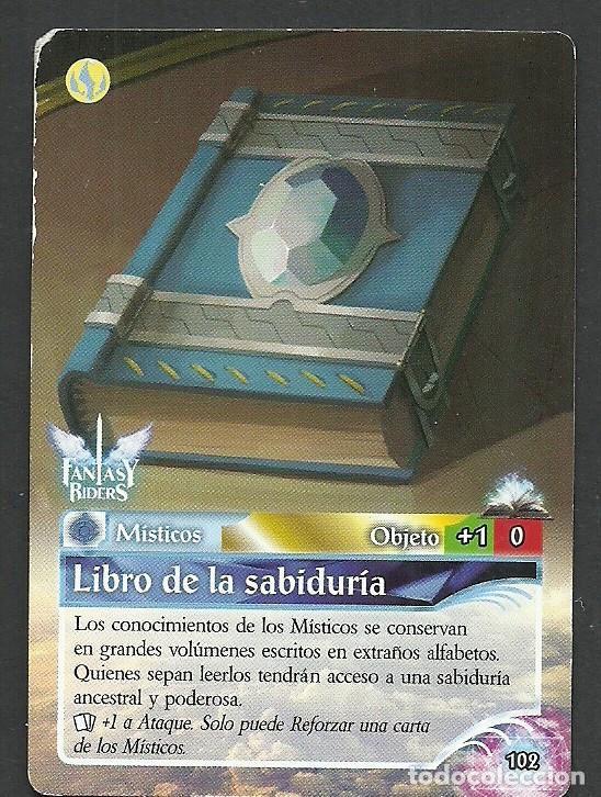 Trading cards: Fantasy Riders #102. Libro de la sabidur&iacute;a. Panini 2018. Carta