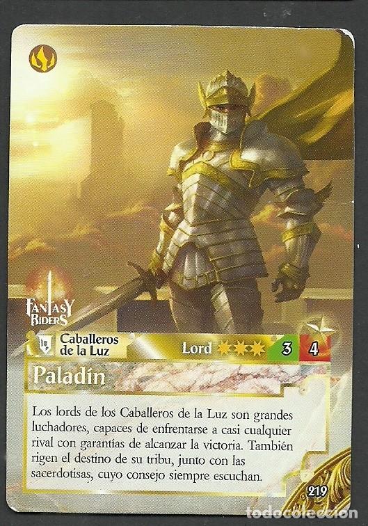 Trading cards: Fantasy Riders #219. Palad&iacute;n. Panini 2018. Carta