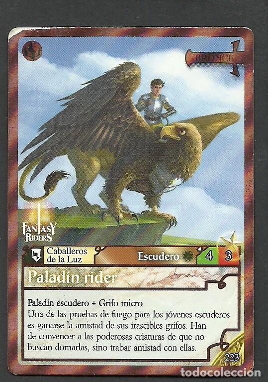 Trading cards: Fantasy Riders #223. Palad&iacute;n rider. Panini 2018. Carta