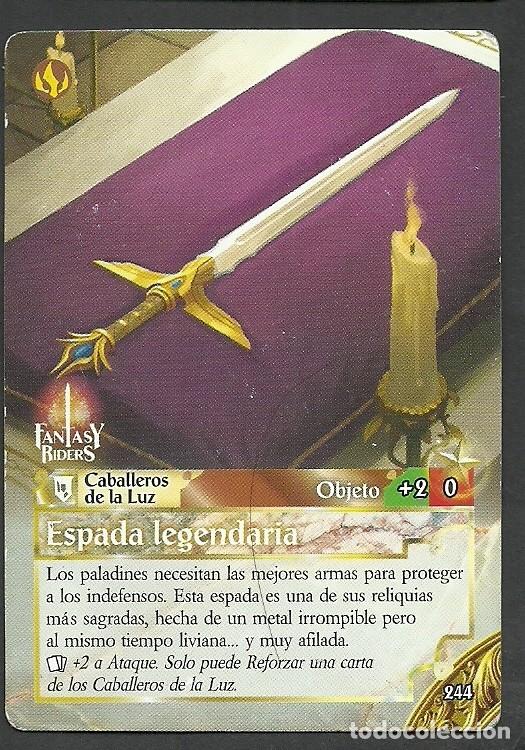 Trading cards: Fantasy Riders #244. Espada legendaria. Panini 2018. Carta