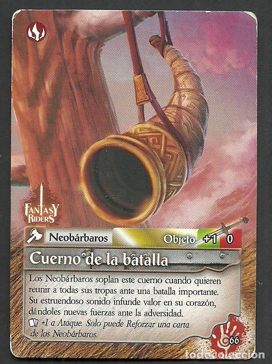 Trading cards: Fantasy Riders #66. Cuerno de la batalla. Panini 2018. Carta