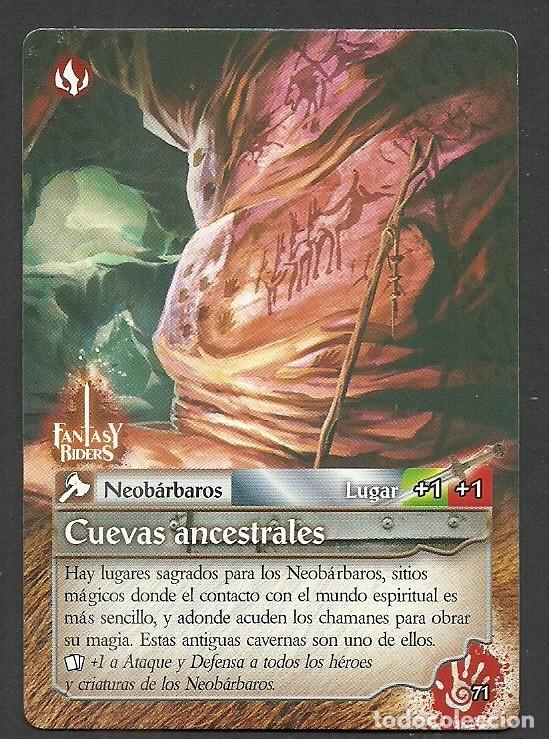Trading cards: Fantasy Riders #71. Cuevas ancestrales. Panini 2018. Carta