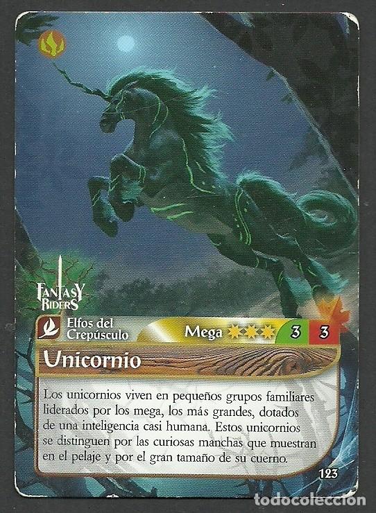 Trading cards: Fantasy Riders #123. Unicornio. Panini 2018. Carta