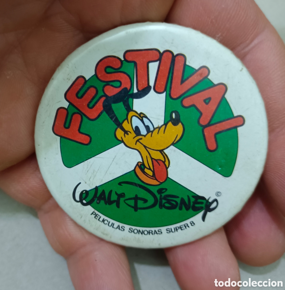 Trading cards: Rara y antigua chapa Festival walt disney peliculas sonoras super 8