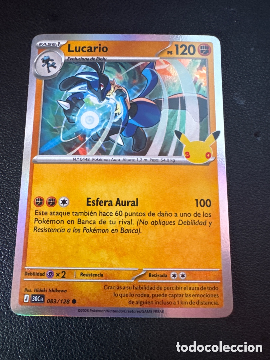 Trading cards: Carta pokemon lucario 30 aniversario