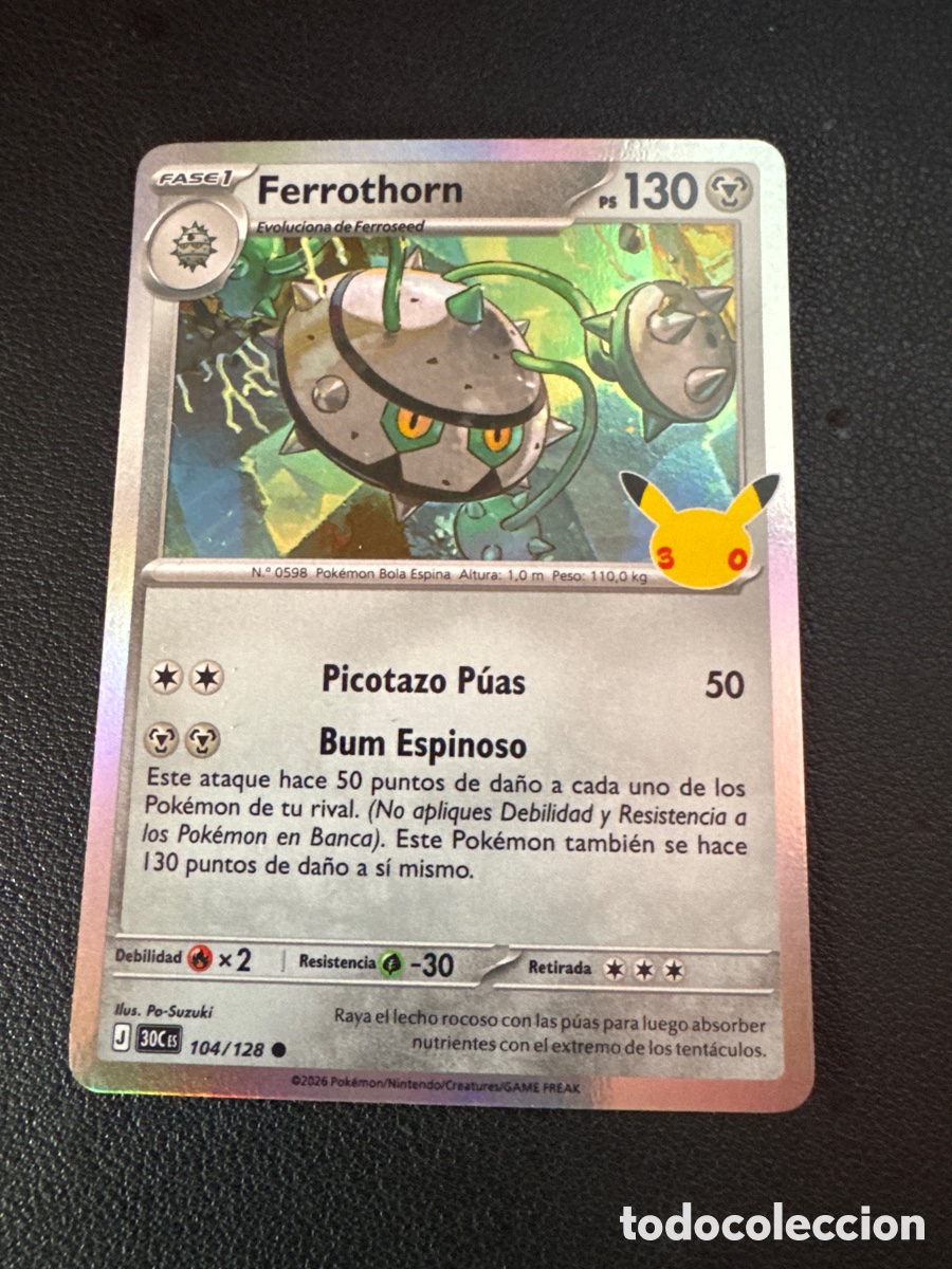 Trading cards: Carta pokemon ferrothorn 30 aniversario 104/128