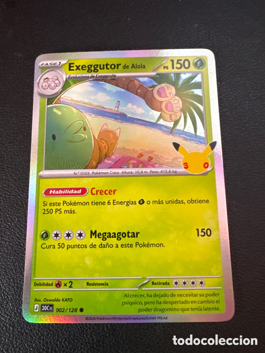 Trading cards: Carta pokemon exeggutor de alola 002/128