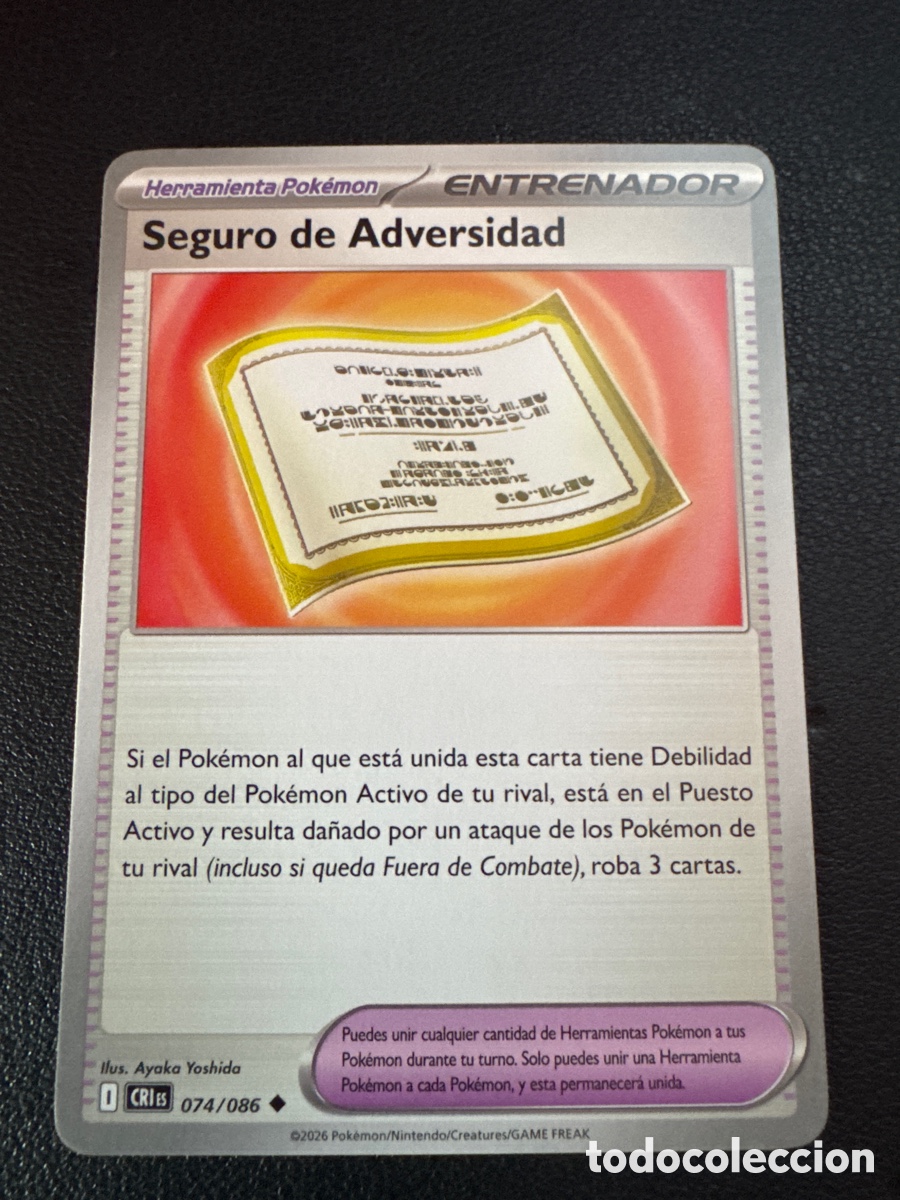 Trading cards: Carta pokemon seguro de adversidad