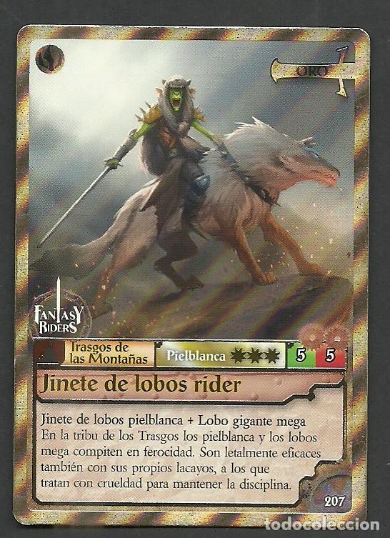 Trading cards: Fantasy Riders #207. Jinete de lobos rider. Panini 2018. Carta