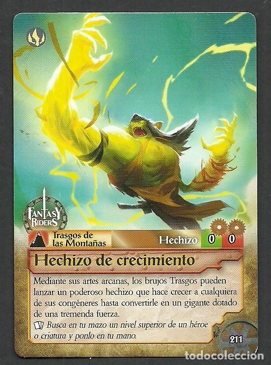 Trading cards: Fantasy Riders #211. Hechizo de crecimiento. Panini 2018. Carta