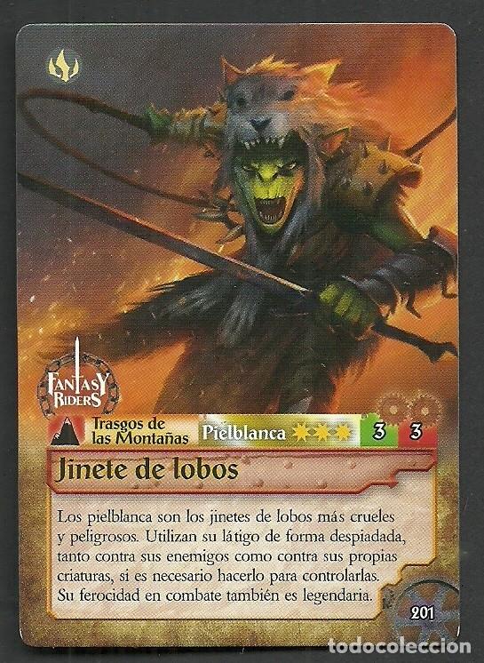 Trading cards: Fantasy Riders #201. Jinete de lobos. Panini 2018. Carta