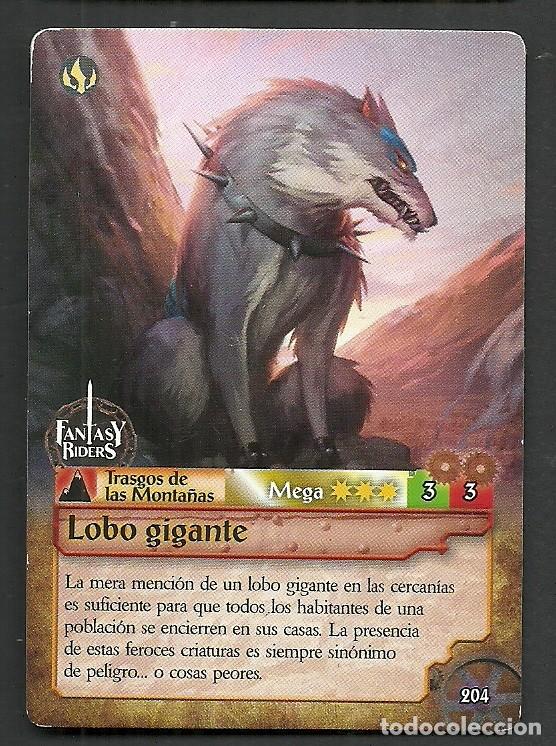Trading cards: Fantasy Riders #204. Lobo gigante. Panini 2018. Carta