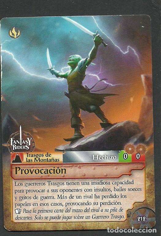 Trading cards: Fantasy Riders #212. Provocaci&oacute;n. Panini 2018. Carta