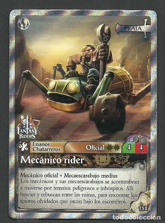 Trading cards: Fantasy Riders #152. Mec&aacute;nico rider. Panini 2018. Carta