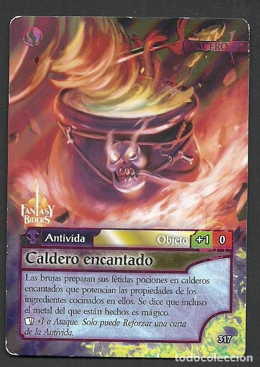 Trading cards: Fantasy Riders #317. Caldero encantado. Panini 2018. Carta