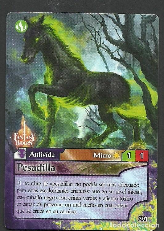 Trading cards: Fantasy Riders #301. Pesadilla. Panini 2018. Carta