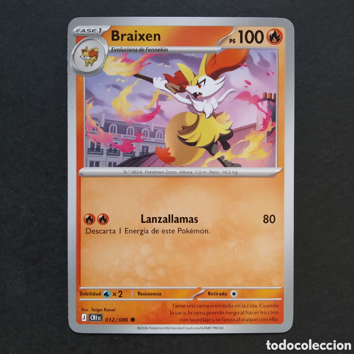 Trading cards: CARTA TCG - N&ordm; 012 - BRAIXEN - CAOS CRECIENTE - POK&Eacute;MON - EN ESPA&Ntilde;OL