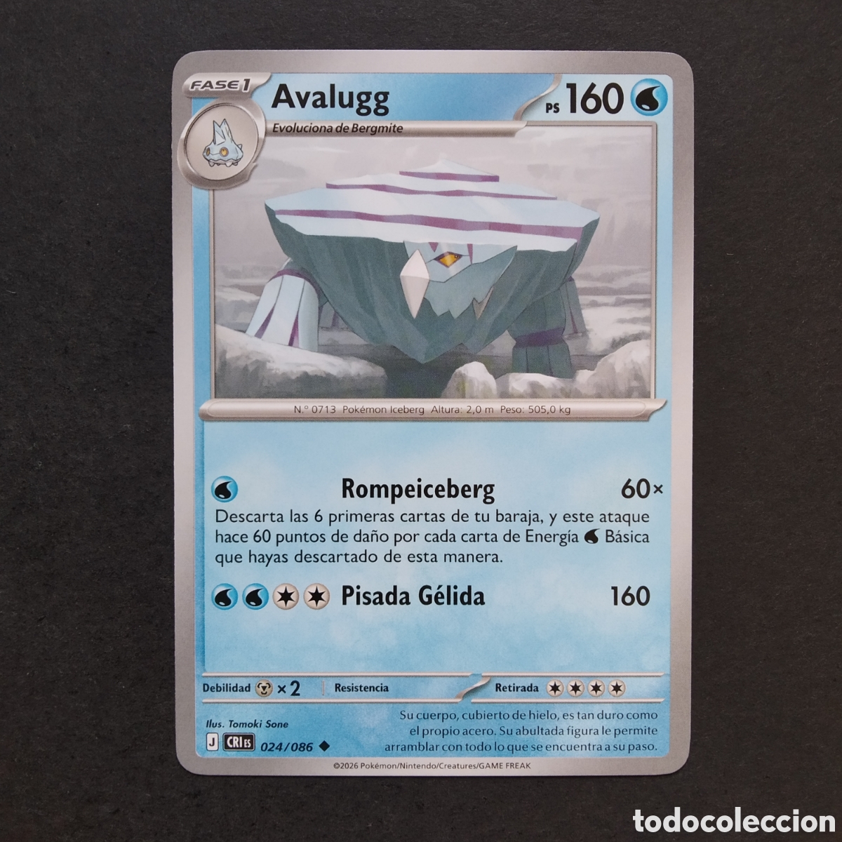 Trading cards: CARTA TCG - N&ordm; 024 - AVALUGG - CAOS CRECIENTE - POK&Eacute;MON - EN ESPA&Ntilde;OL