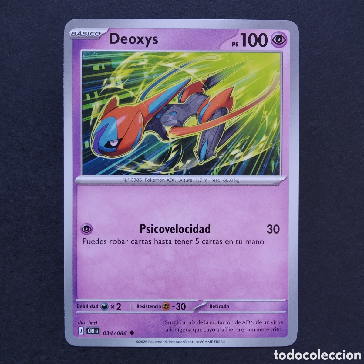 Trading cards: CARTA TCG - N&ordm; 034 - DEOXYS - CAOS CRECIENTE - POK&Eacute;MON - EN ESPA&Ntilde;OL