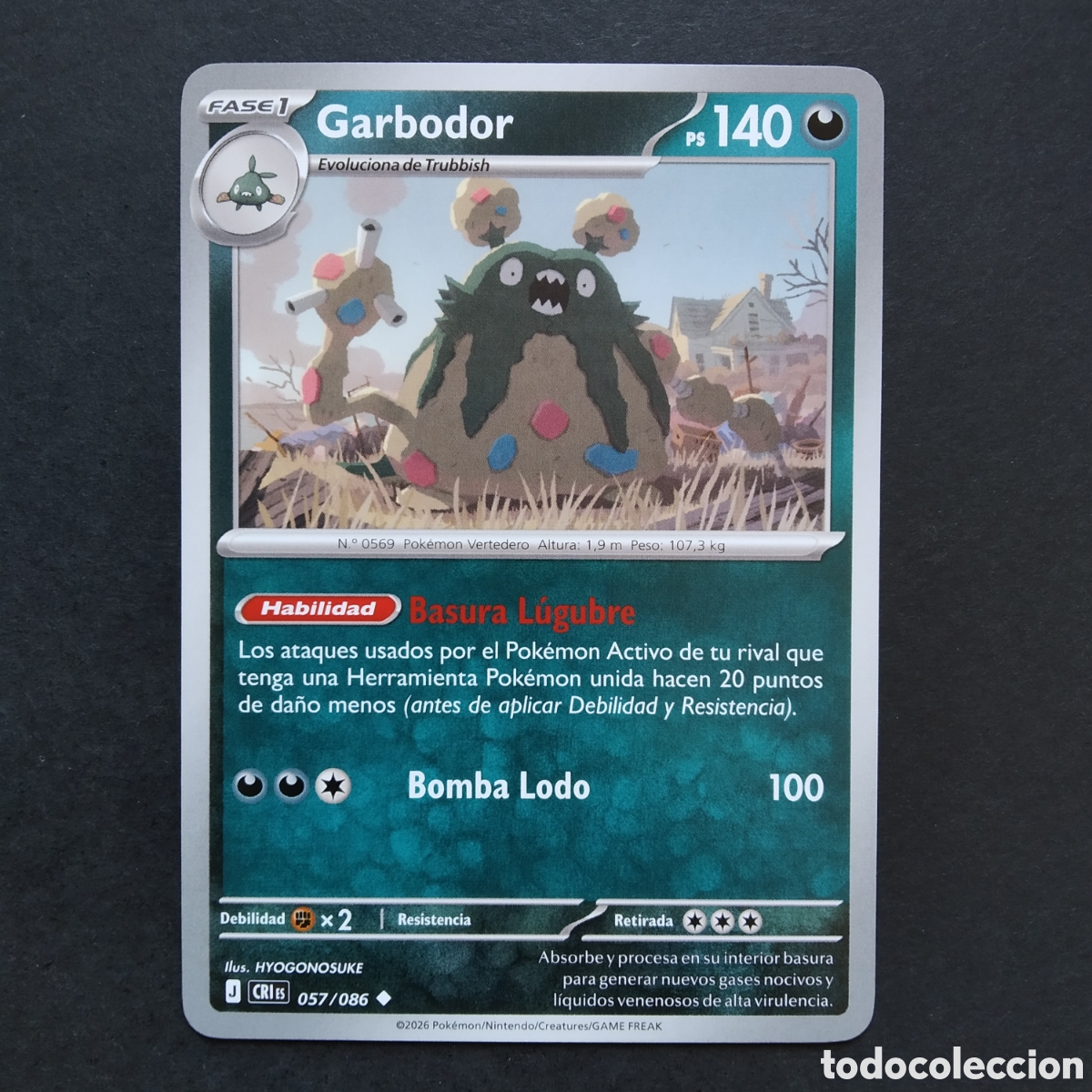 Trading cards: CARTA TCG - N&ordm; 057 - GARBODOR - CAOS CRECIENTE - POK&Eacute;MON - EN ESPA&Ntilde;OL
