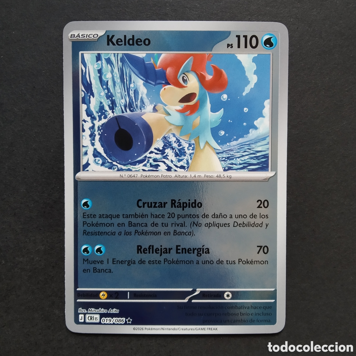 Trading cards: CARTA TCG - N&ordm; 019 - KELDEO (HOLOGR&Aacute;FICA) - CAOS CRECIENTE - POK&Eacute;MON - EN ESPA&Ntilde;OL