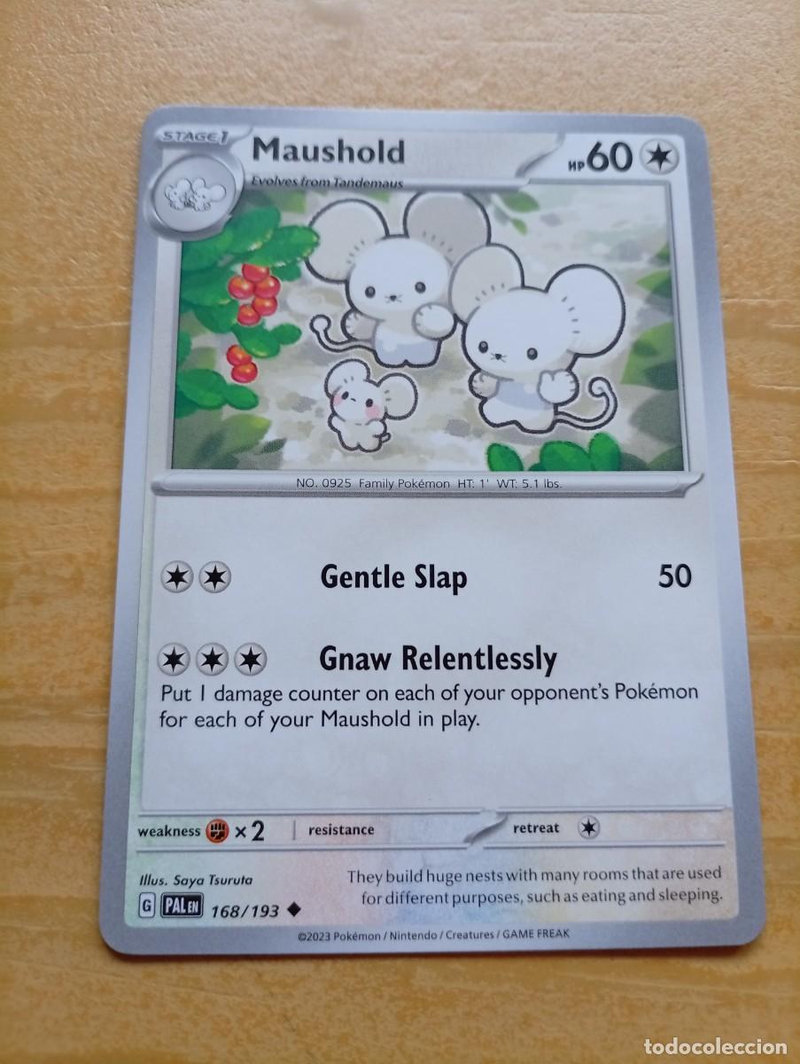 Trading cards: Carta Pok&eacute;mon de Maushold, edici&oacute;n en ingl&eacute;s. - N&uacute;mero de carta: 168/193 - A&ntilde;o de publicaci&oacute;n: 2023