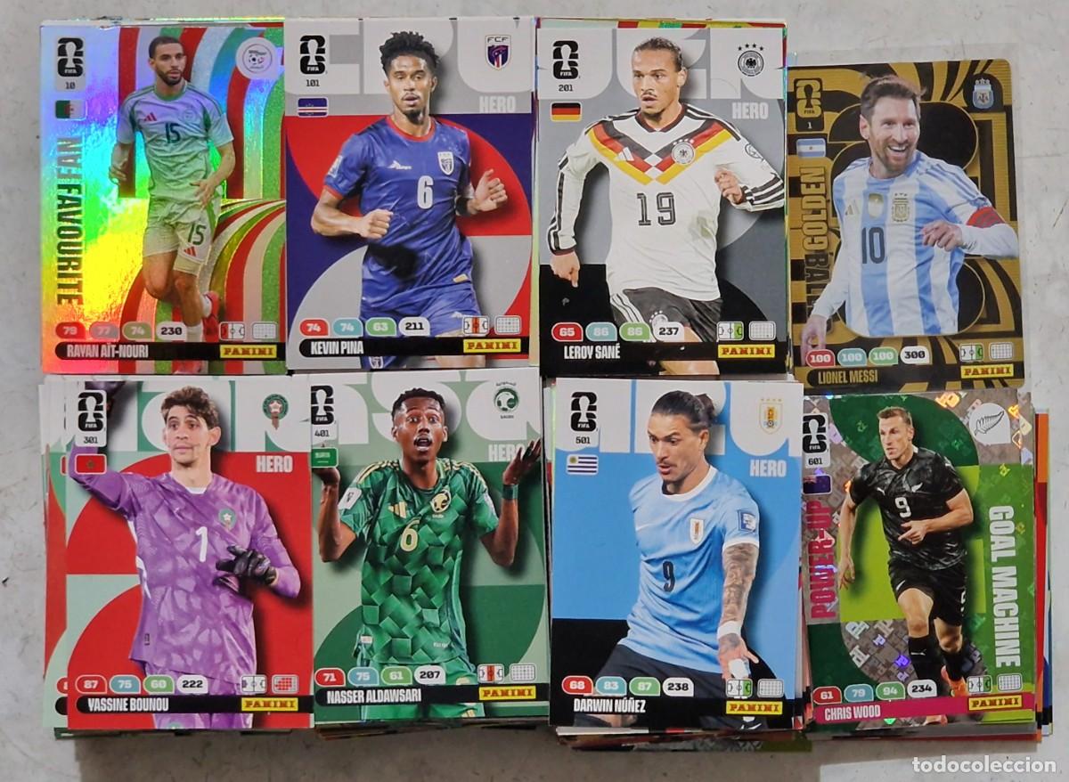 Trading cards: Adrenalyn XL FIFA WORLD CUP 2026 FULL BASE SET 617-630 m&aacute;s Messi bal&oacute;n de oro. Total 618 cards.