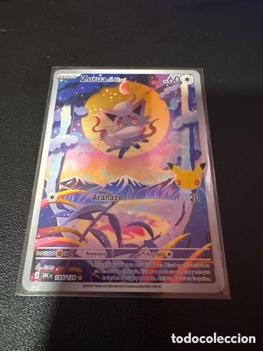 Trading cards: Carta pokemon zorua de hisui 30 aniversario