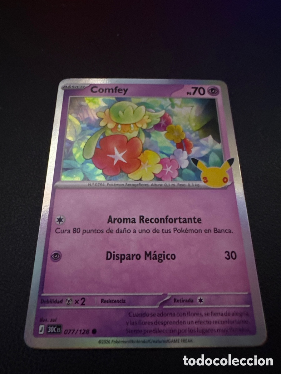Trading cards: Carta pokemon comfey 30 aniversario