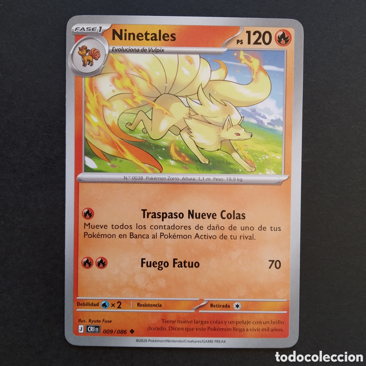 Trading cards: CARTA TCG - N&ordm; 009 - NINETALES - CAOS CRECIENTE - POK&Eacute;MON - EN ESPA&Ntilde;OL