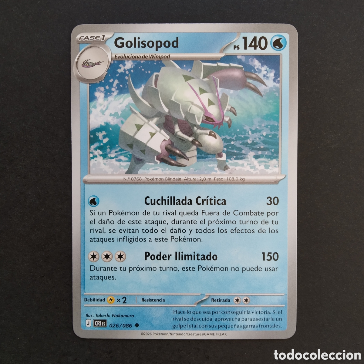 Trading cards: CARTA TCG - N&ordm; 026 - GOLISOPOD - CAOS CRECIENTE - POK&Eacute;MON - EN ESPA&Ntilde;OL