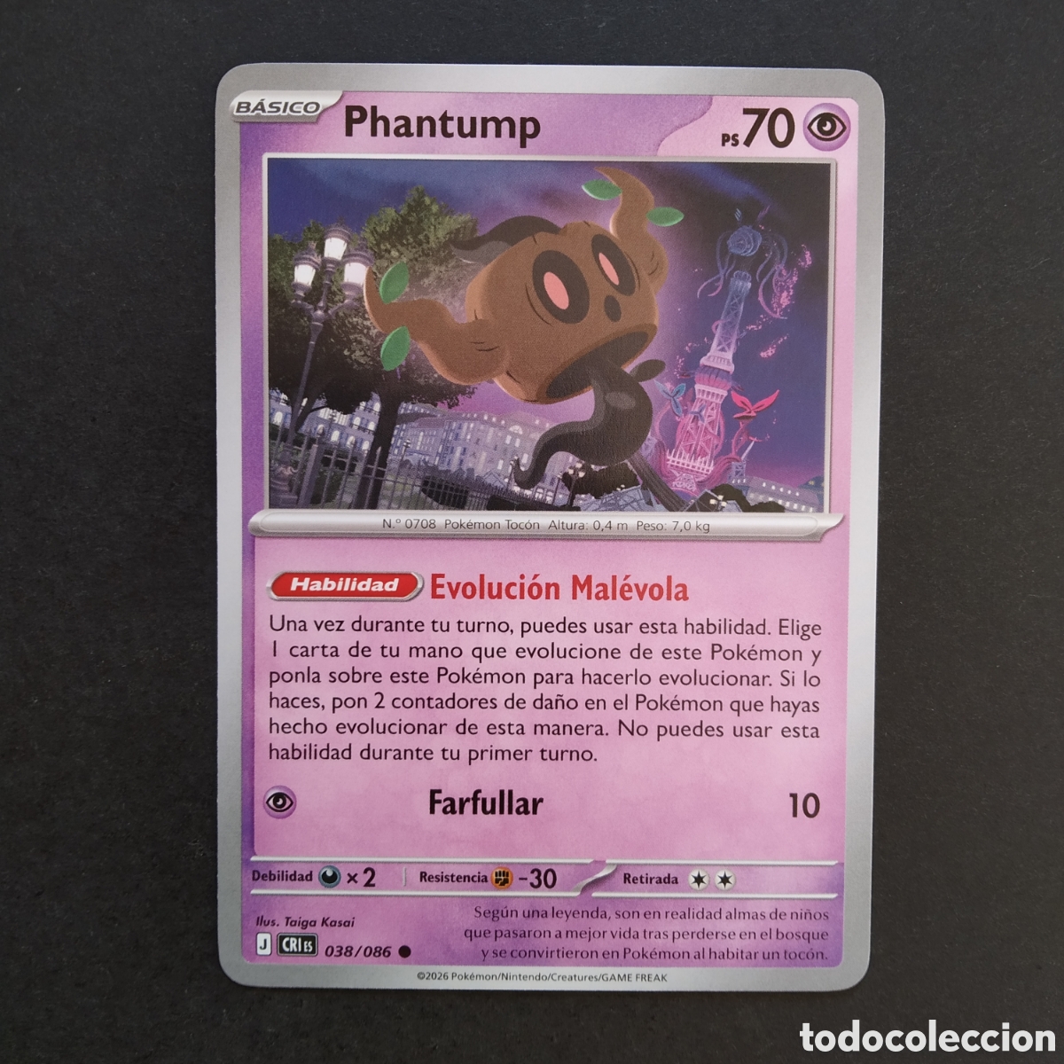 Trading cards: CARTA TCG - N&ordm; 038 - PHANTUMP - CAOS CRECIENTE - POK&Eacute;MON - EN ESPA&Ntilde;OL